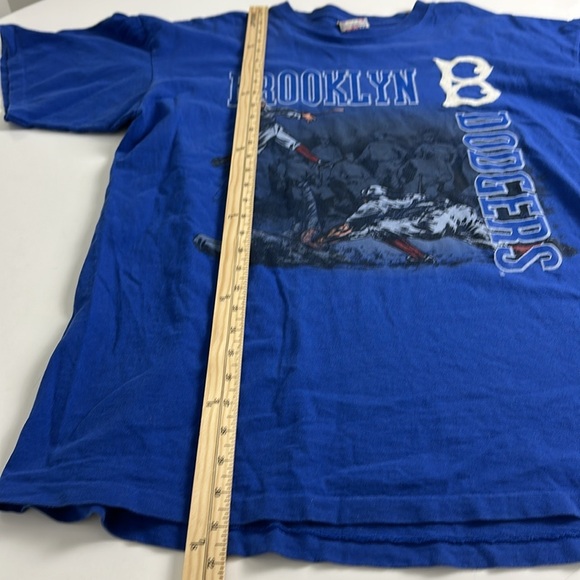 Brooklyn Dodgers MLB Vintage 90s Nutmeg Mills Blue Graphic T-Shirt - Size XL - Picture 7 of 8